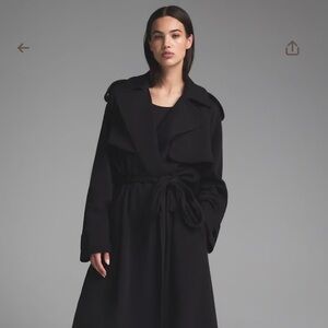 NEW SKIMS Women's Classic Black Oversized Kardashian Knit Trench Coat S/M